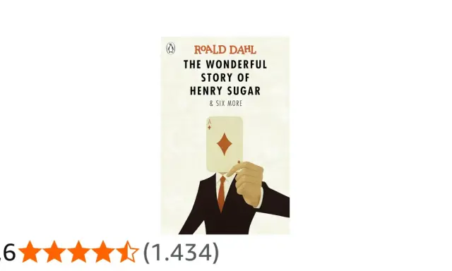 Copertina del libro "La meravigliosa storia di Henry Sugar" di Roald Dahl, con un uomo che nasconde il volto dietro un asso di quadri. Una storia vera?