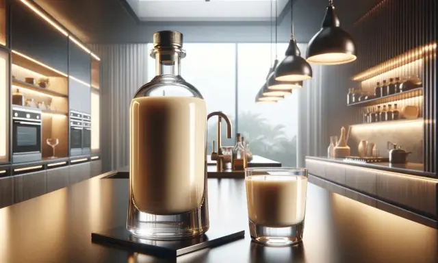 Elegancka butelka i szklanka z kremowym likierem. Zastanawiasz się, baileys co to? To idealny dodatek do wieczornego relaksu.