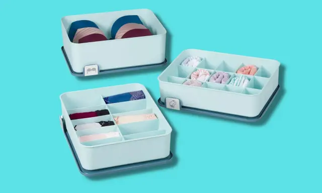Organizzatori per lingerie e calzini, perfetti per applicare il metodo Marie Kondo e mantenere l'ordine.