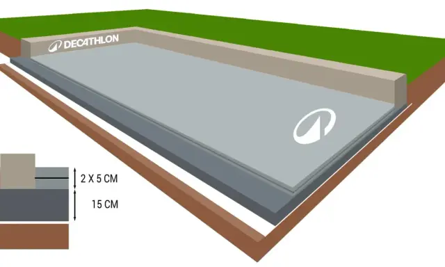 Schéma de construction d'un terrain de pétanque Decathlon. Une idée pour votre jardin.