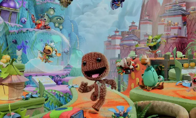 Kolorowy świat gry, gdzie Sackboy i jego przyjaciele przygotowują się do wspólnej zabawy. Idealne gry na 3 osoby, pełne przygód i śmiechu.