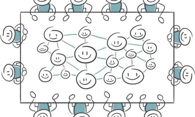 Des bonshommes souriants forment un réseau, symbolisant la collaboration et le maintien en emploi au sein d'une équipe.
