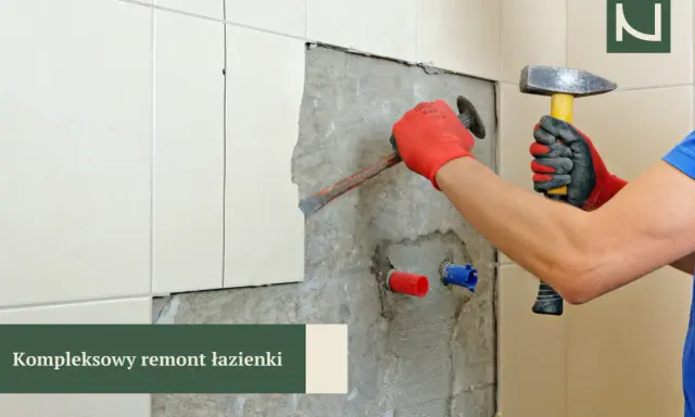 Rozpoczynamy remont łazienki krok po kroku: skuwanie starych płytek i przygotowanie ścian do dalszych prac.