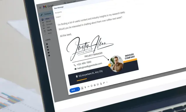 Justin Allen wysyła maila z propozycją spotkania. "All the best" na końcu wiadomości.