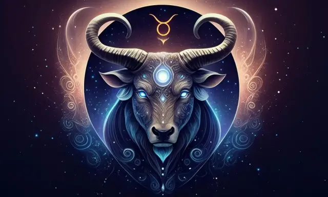 Mistyczny Byk z gwiazd, symbolizujący horoskop i obiecujący przypływ pieniędzy.