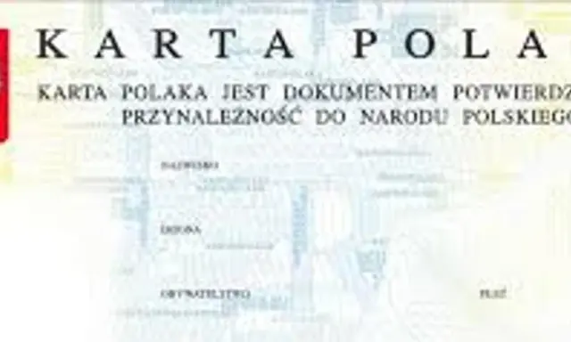 Karta Polaka z godłem Polski. Dokument potwierdzający przynależność do Narodu Polskiego.
