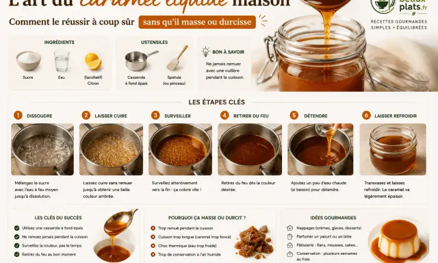 Guide pour réussir un caramel liquide maison, de la dissolution à la dégustation. Les étapes clés pour un caramel parfait.
