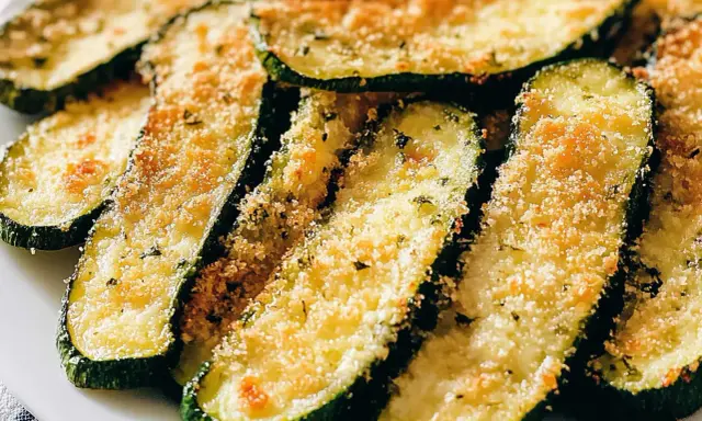 Fette di zucchine al forno, dorate e croccanti, pronte per essere gustate. Ecco come cucinare le zucchine in modo semplice e delizioso!