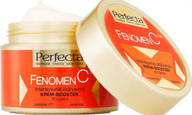 Krem-booster do ciała Perfecta Fenomen C. Intensywnie odżywia, zawiera kompleks CTH i ceramidy.