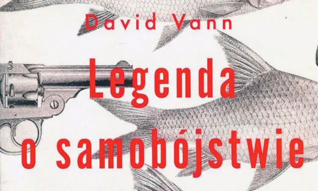 Okładka książki Davida Vanna "Legenda o samobójstwie" z rewolwerem i rybami.