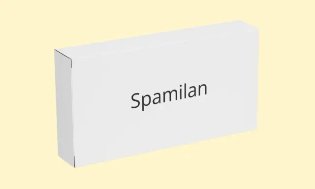 Białe pudełko z napisem "Spamilan". Czy to lek na stres, czy może coś innego?