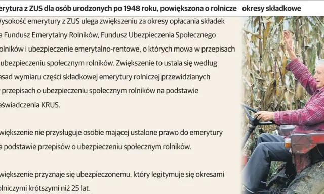 Starszy rolnik na traktorze, który może być beneficjentem emerytury rolniczej. Kto wprowadził emerytury rolnicze?