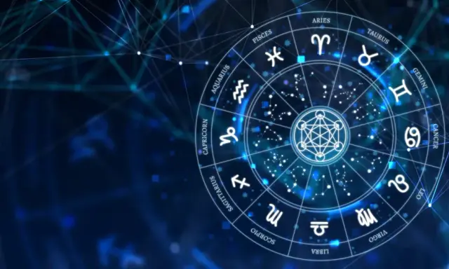Koło zodiaku z symbolami i gwiazdozbiorami. Sprawdź swój horoskop dzienny Waga i odkryj, co mówią gwiazdy.