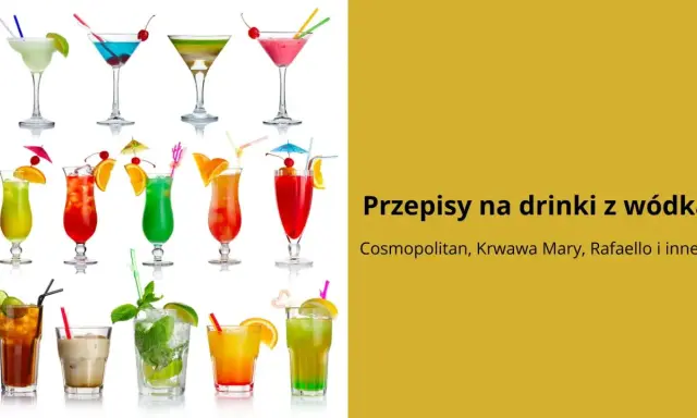 Kolorowe drinki z wódką, takie jak Cosmopolitan, Krwawa Mary i inne, gotowe do podania.