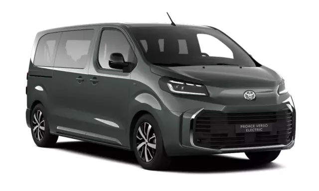 Furgoneta gris Toyota Proace Verso Electric, ideal para conocer sus medidas y capacidad.