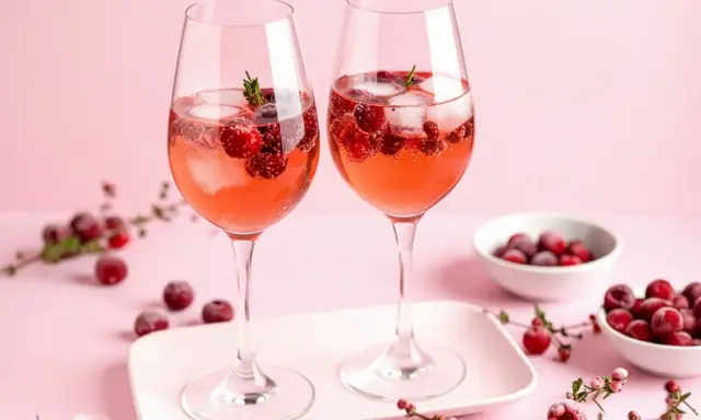 Zwei Gläser Lillet mit Beeren und Eis. Erfrischend und fruchtig, so wie Lillet schmeckt.