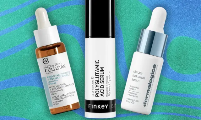 Trois sérums hydratants : Collistar, The Inkey List (acide polyglutamique) et Dermalogica. Aucun danger associé à l'acide polyglutamique ici.
