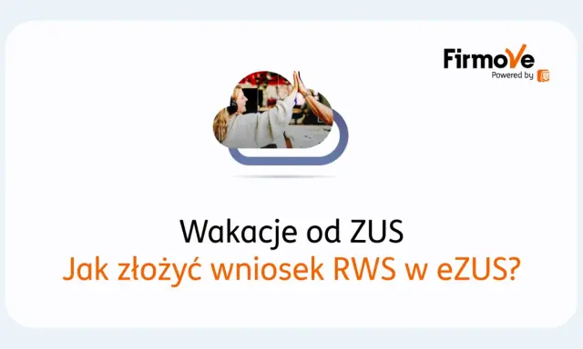 Dwie osoby dają sobie piątkę, symbolizując sukces. Tekst informuje, jak złożyć wniosek o wakacje ZUS RWS w e-ZUS.