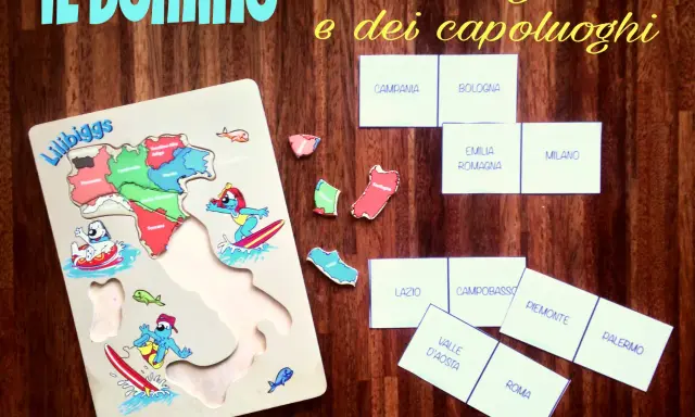 Un lapbook delle regioni italiane da stampare, con puzzle e carte per imparare capoluoghi e confini.