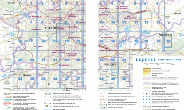 Mapa Krakowa i okolic z zaznaczonymi szlakami turystycznymi, idealna do odkrywania **atlas obscura krakow**.