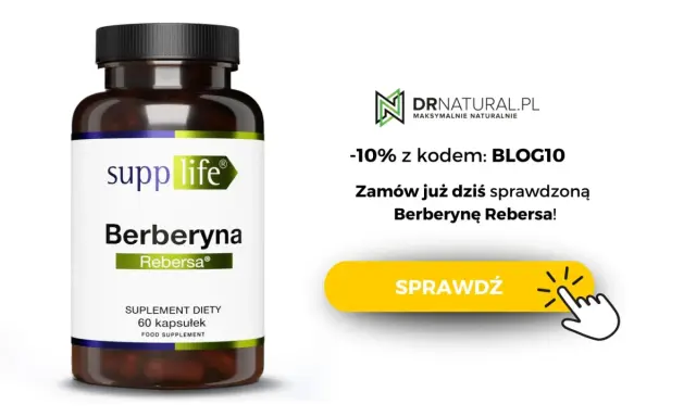 Suplement diety Berberyna Rebersa. Sprawdź, czy berberyna skutki uboczne są minimalne przy tym produkcie. Zniżka 10% z kodem BLOG10.