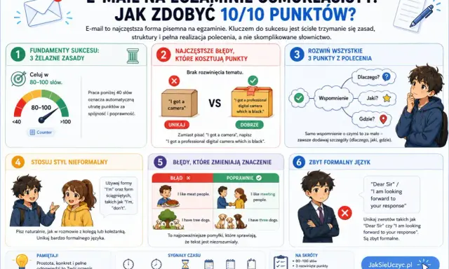 Przykładowy e-mail po polsku: wskazówki, jak napisać idealny e-mail na egzaminie ósmoklasisty, by zdobyć 10/10 punktów.