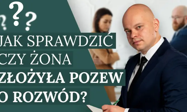 Jak sprawdzić czy żona złożyła pozew o rozwód? Mężczyzna w garniturze i rozmazane postacie w tle sugerują trudną sytuację rodzinną.
