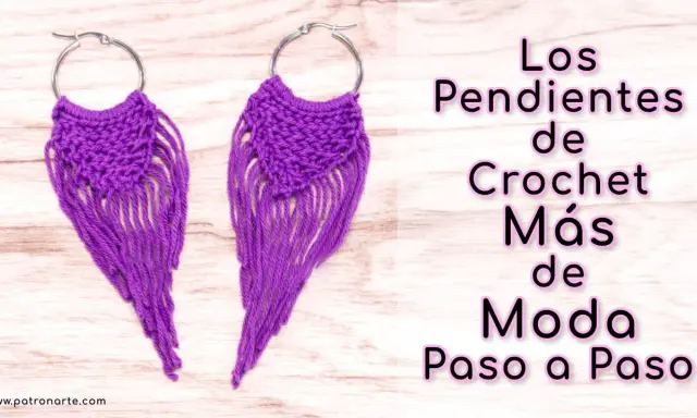 Pendientes de crochet morados con flecos, ¡un patrón gratis para lucir a la moda!