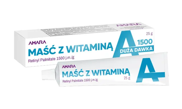 Maść z witaminą A Amara, 25g, 1500 j.m./g. To najlepsza maść z witaminą A, która zapewnia dużą dawkę retinolu dla Twojej skóry.