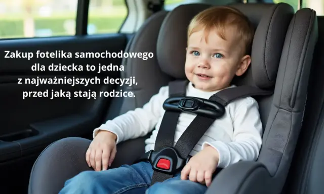 Uśmiechnięty chłopiec w foteliku samochodowym Titan Pro i-Size. Bezpieczeństwo dziecka w podróży to priorytet.