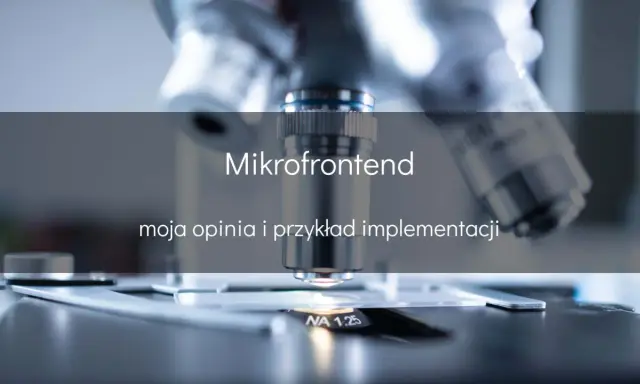 Mikrofrontend: szczegółowa analiza i praktyczny przykład implementacji. Mikroskop ujawnia złożoność, podobnie jak ten model rozwoju.