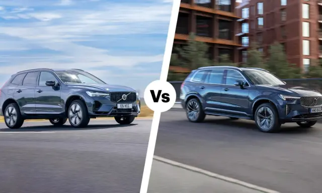 Comparativa de SUVs: Volvo XC60 frente a otro modelo. El grupo Volvo marcas presenta dos vehículos premium en movimiento.