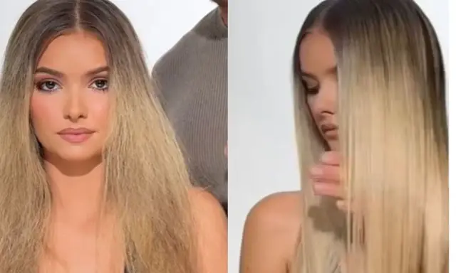 Avant/après : des cheveux mousseux transformés en une cascade lisse. Quelle coupe pour cheveux mousseux ? Une coupe qui lisse et sublime.