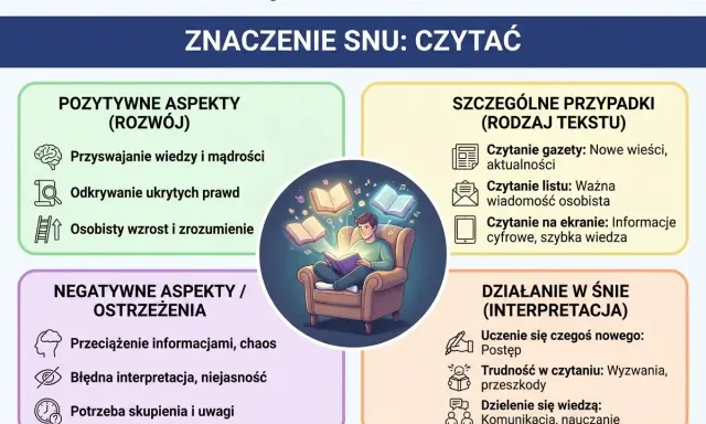 Ilustracja przedstawia mężczyznę siedzącego w fotelu i czytającego książkę, z unoszącymi się wokół niego otwartymi księgami.