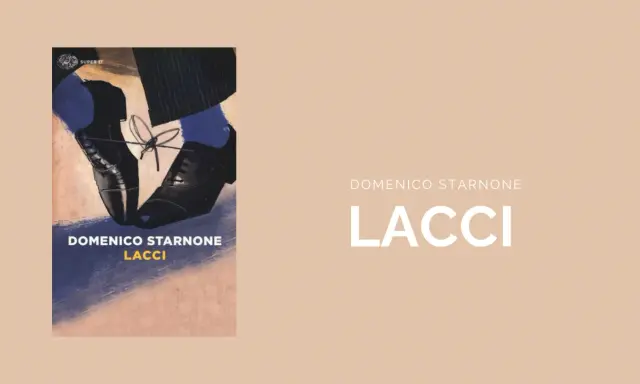 Primo piano di scarpe eleganti allacciate, simbolo di una famiglia per bene. Titolo "LACCI" di Domenico Starnone.