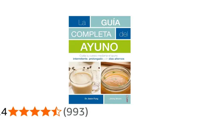 La Guía Completa del Ayuno: aprende qué es el ayuno intermitente y cómo aplicarlo para cuidar tu cuerpo. Incluye imágenes de café y caldo.