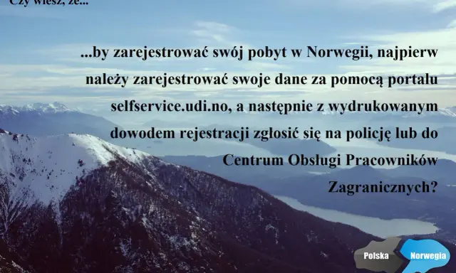 Wzór formularza S1: rejestracja pobytu w Norwegii wymaga wypełnienia danych na selfservice.udi.no, a potem zgłoszenia na policji lub w Centrum Obsługi Pracowników Zagranicznych.