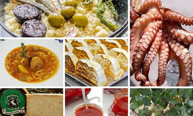 Deliciosa comida típica de Almería: pulpo, guisos, quesos y más.