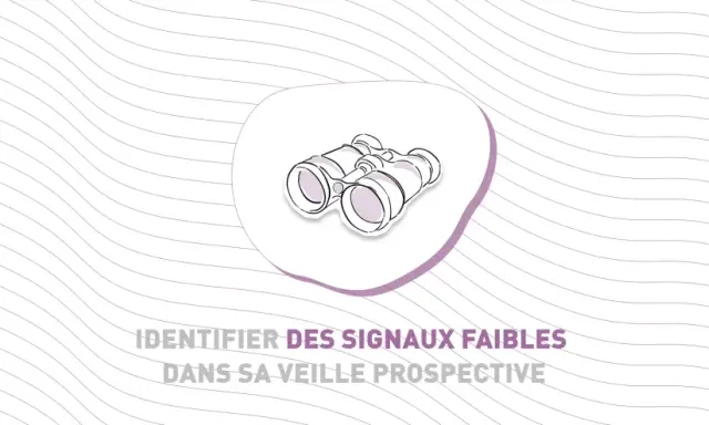 Jumelles stylisées pour identifier des signaux faibles dans sa veille prospective.