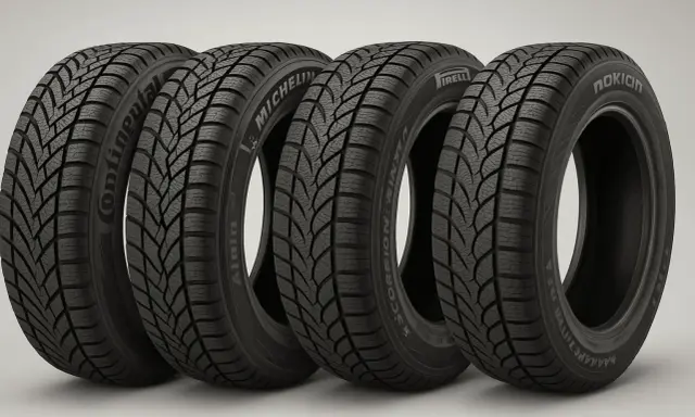 Quattro pneumatici invernali di marche note, tra cui Continental, Michelin, Pirelli e Nokian. Non sono pneumatici coreani, ma offrono prestazioni eccellenti.
