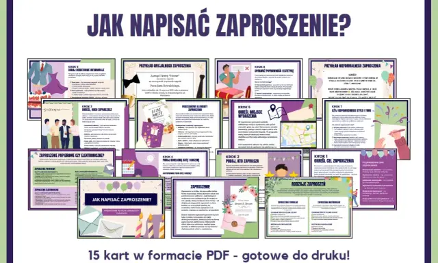 Jak powinno wyglądać zaproszenie? 15 kart PDF do druku, krok po kroku, od celu po estetykę.