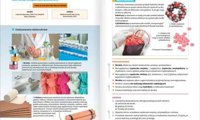 Chemia klasa 3: skrobia i celuloza - materiały zapasowe roślin i budulec ścian komórkowych. Zastosowania w przemyśle.