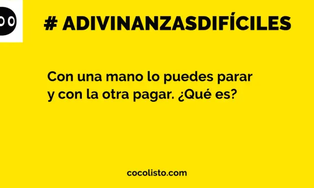 #ADIVINANZASDIFÍCILES: Con una mano lo puedes parar y con la otra pagar. ¿Qué es?