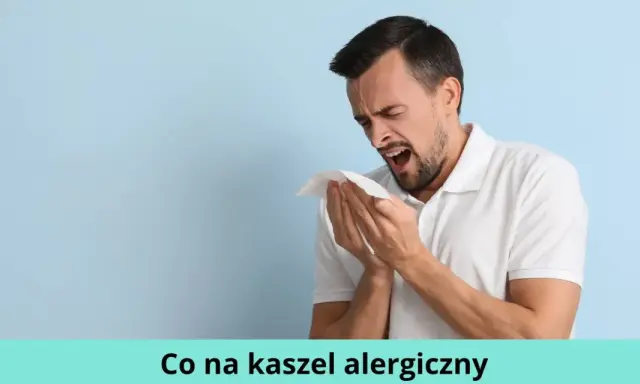 Mężczyzna z chusteczką w dłoniach, kaszlący. Szukasz domowych sposobów na kaszel alergiczny?