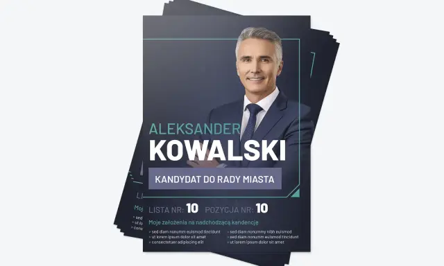 Plakat wyborczy kandydata na prezydenta Aleksandra Kowalskiego. Lista nr 10, pozycja nr 10.