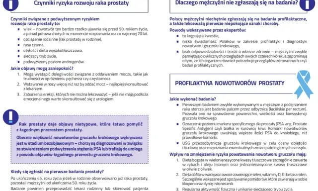 Wiek mężczyzny to kluczowy czynnik ryzyka raka prostaty. Po 45. roku życia, zwłaszcza przy obciążeniu rodzinnym, warto rozważyć badania profilaktyczne.