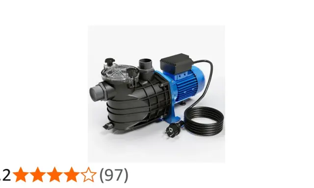 Pompe de piscine bleue et noire, idéale pour choisir la pompe piscine parfaite pour votre installation.