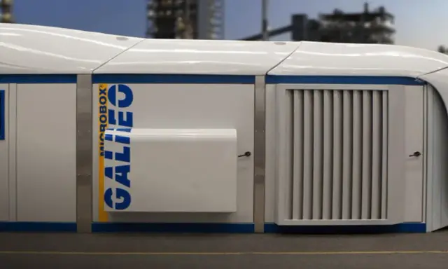 Mobilna stacja Galileo Microbox, która może być wykorzystana do tankowania CNG.