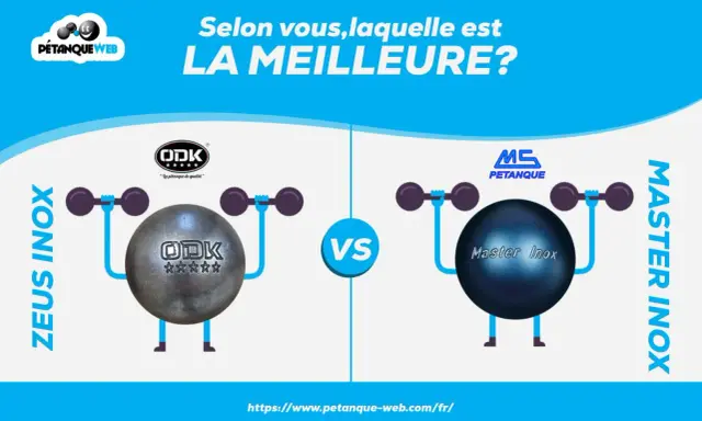 Comparaison de boules de pétanque : Zeus Inox ODK vs Master Inox MS. Quel matériel de pétanque préférez-vous ?