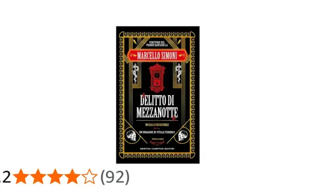 Copertina di "Delitto di Mezzanotte", ultimo libro di Marcello Simoni, vincitore del Premio Bancarella. Un giallo irrisolvibile.